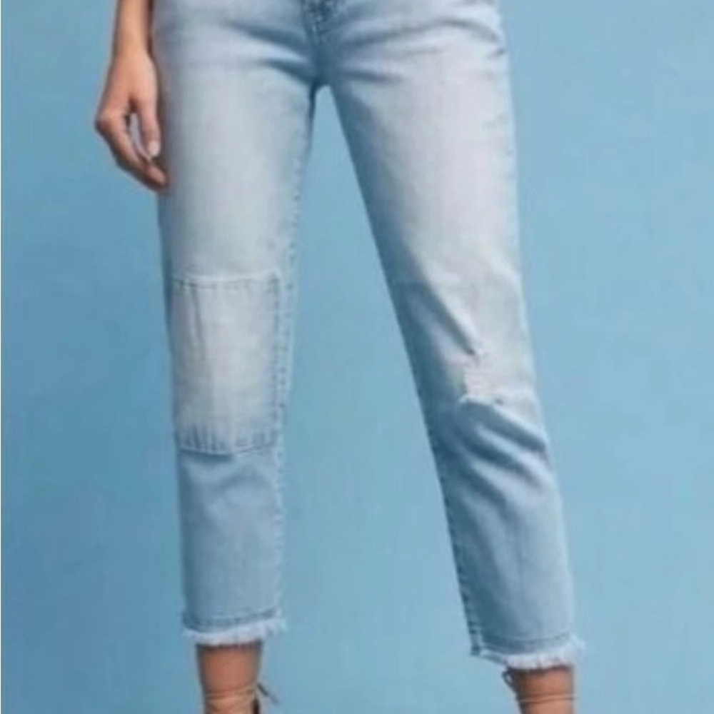 Women’s size 28 Pilcro and the Letterpress Hyphen Boyfriend Patchwork jeans